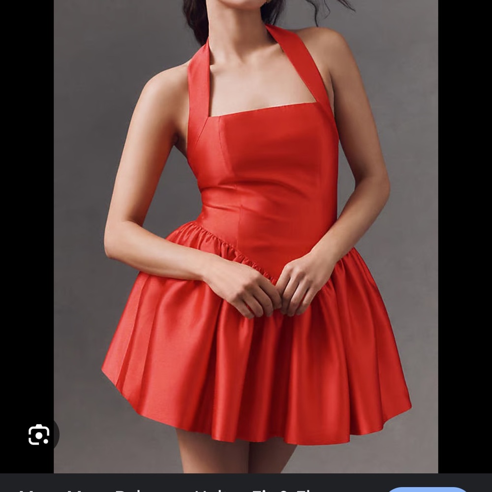 Chic Red Halter Mini Dress
